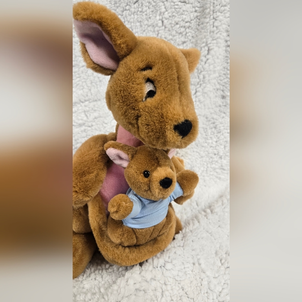 11" Vintage Disney Store Kanga & Roo Plush Stuffed Animal Winnie the Pooh